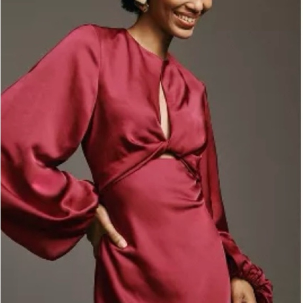 Significant Other Demi Backless Long Sleeve Column Gown